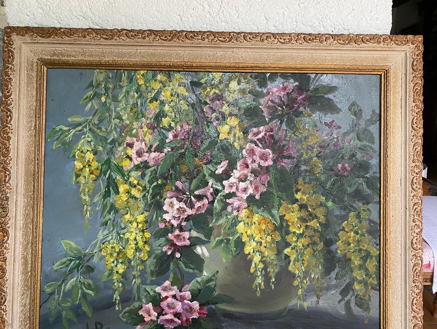 Huile sur toile « bouquet de fleurs »