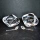 Vintage Bayel crystal salt shakers - Free-form Modernist design 1960