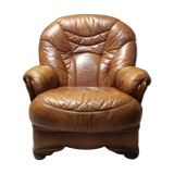 Brown leather armchair