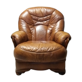 Fauteuil en cuir marron