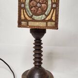 Lampe en bois Art Nouveau