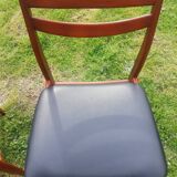 Vintage Scandinavian chairs 1970 teak and skaï