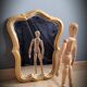 Miroir doré bois 37x29cm