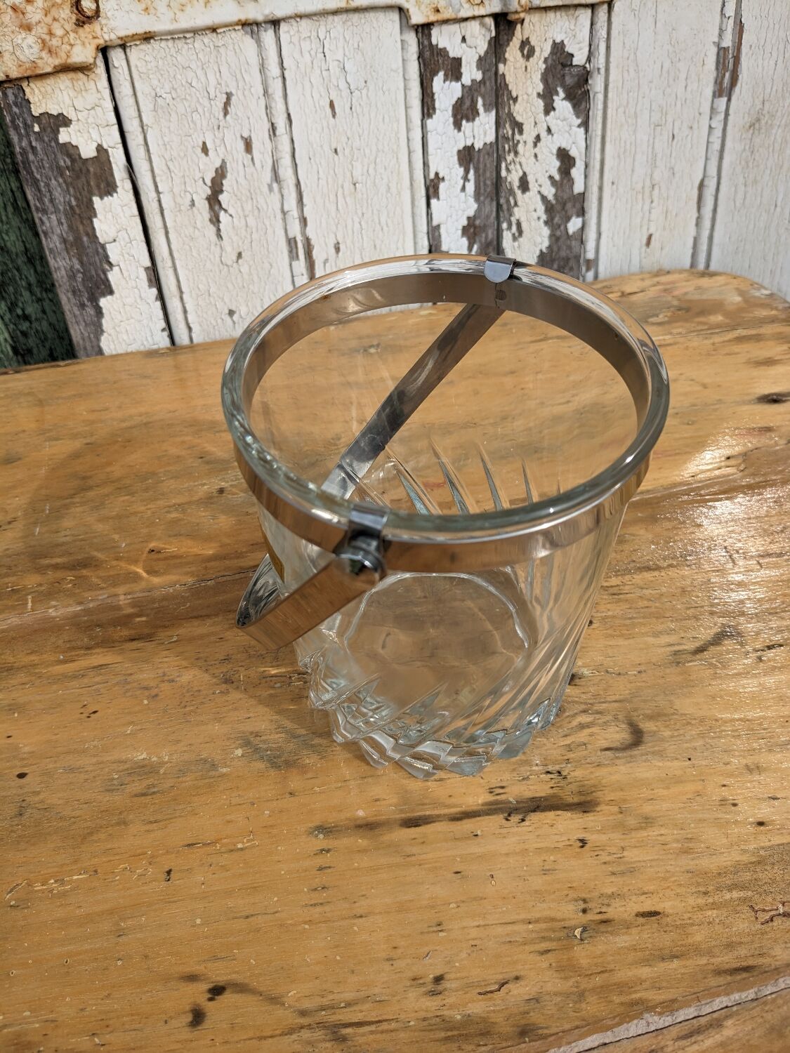 Ice bucket, vintage ice cubes