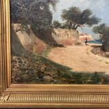 Peter baumgartner (1834-1911), seaside landscape, oil on canvas