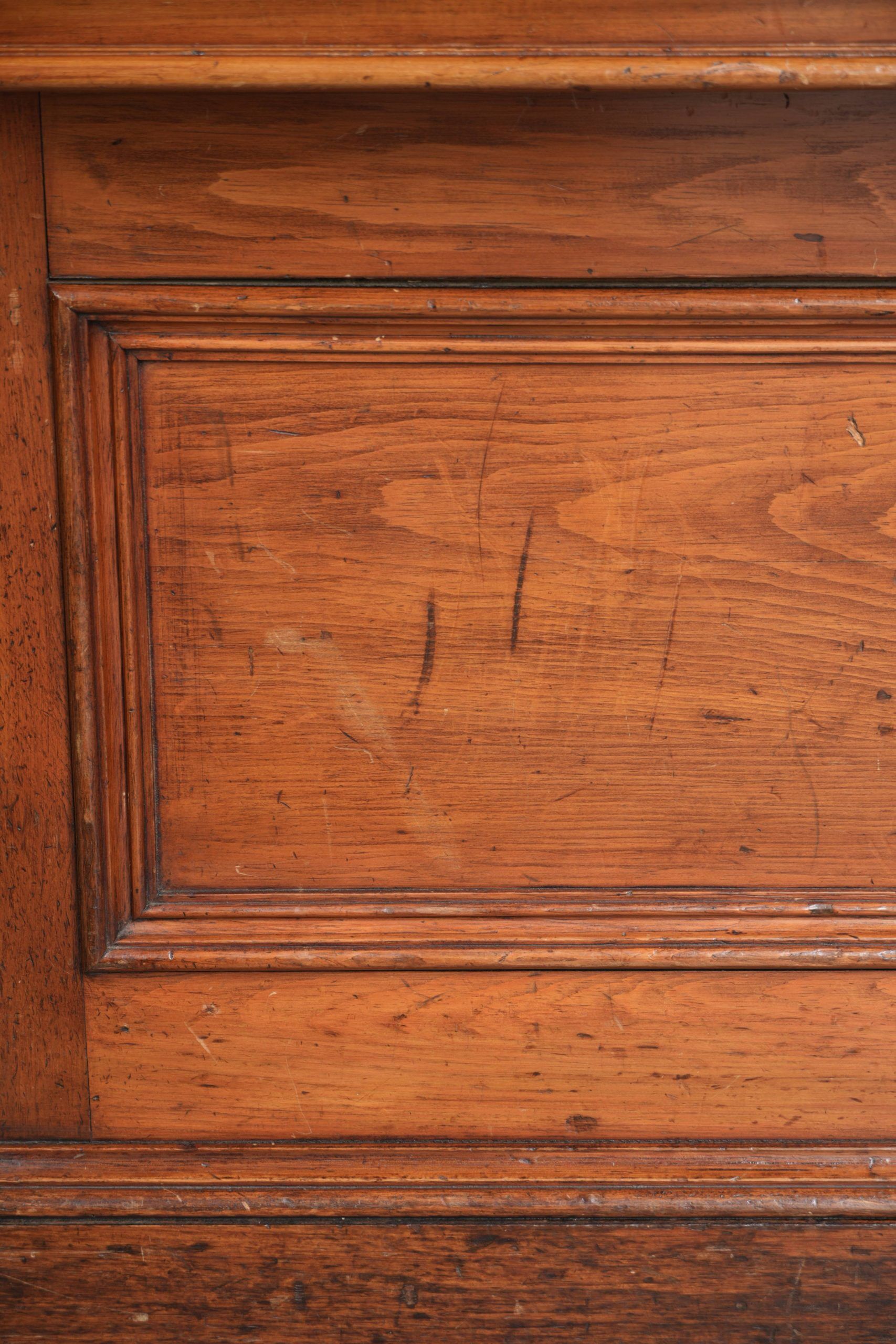 Large antique English shop counter / fabric counter from the 19th century