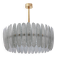 Modern Brass and Murano Glass Chandelier, Mid-Century Style, Italy
