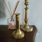 Set of 2 old brass candle holders