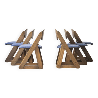 Set of 6 dining chairs, Italian design, 1970s