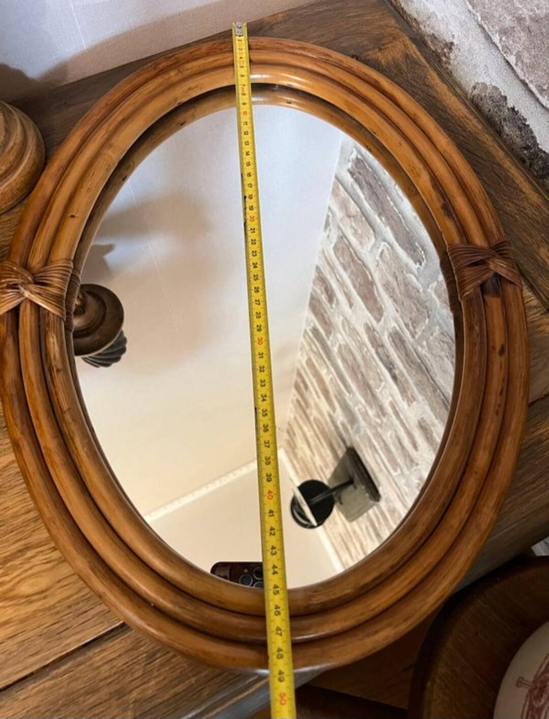 Vintage bamboo mirror