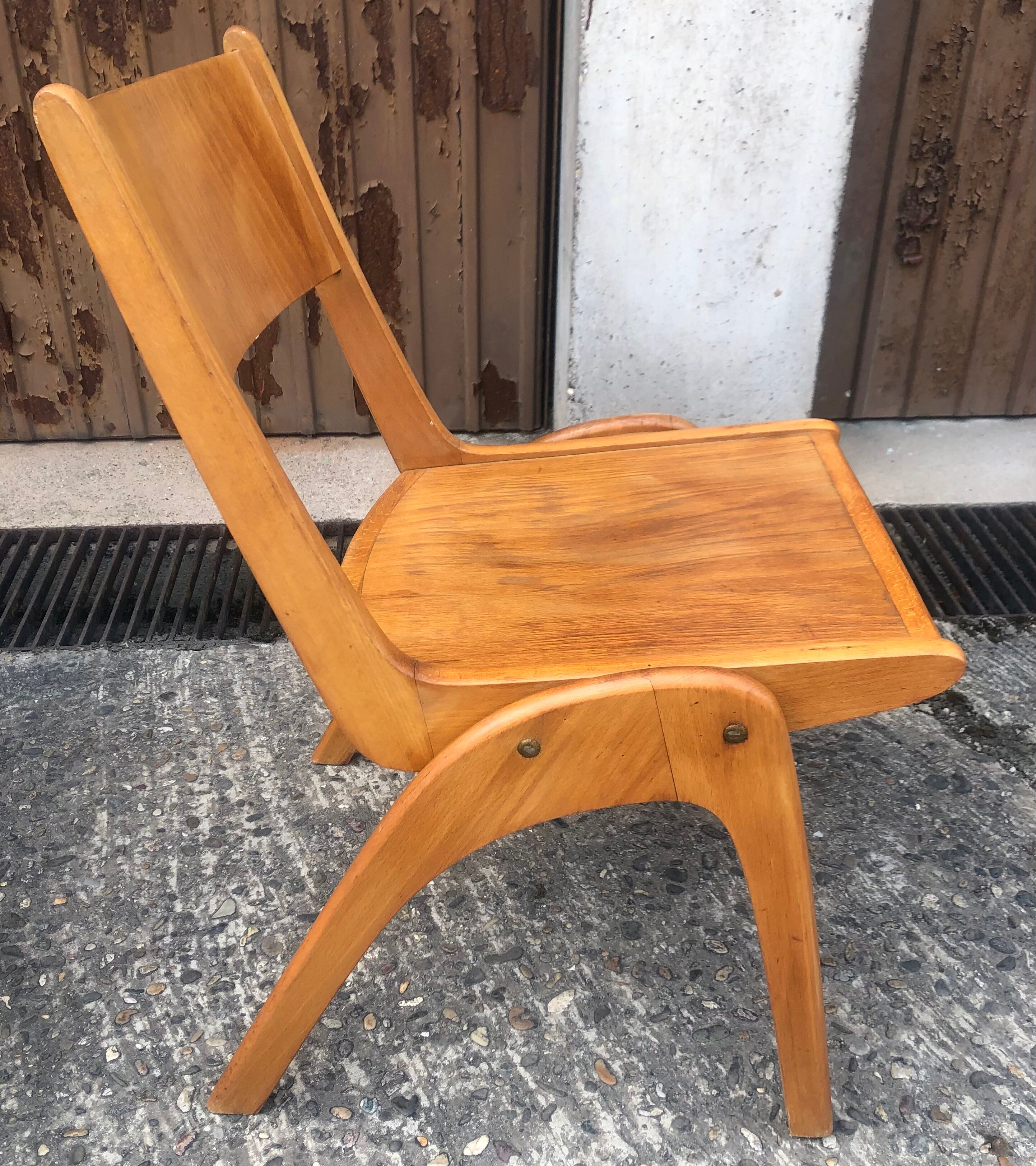 Vintage blond wood chairs 60s