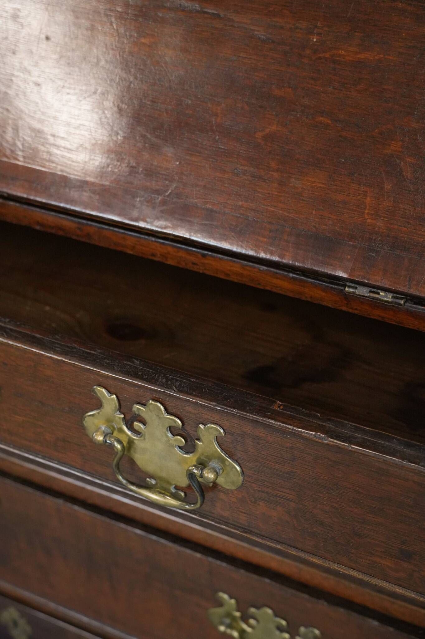 Antique English 18th-century desk/bookcase with a beautiful interior