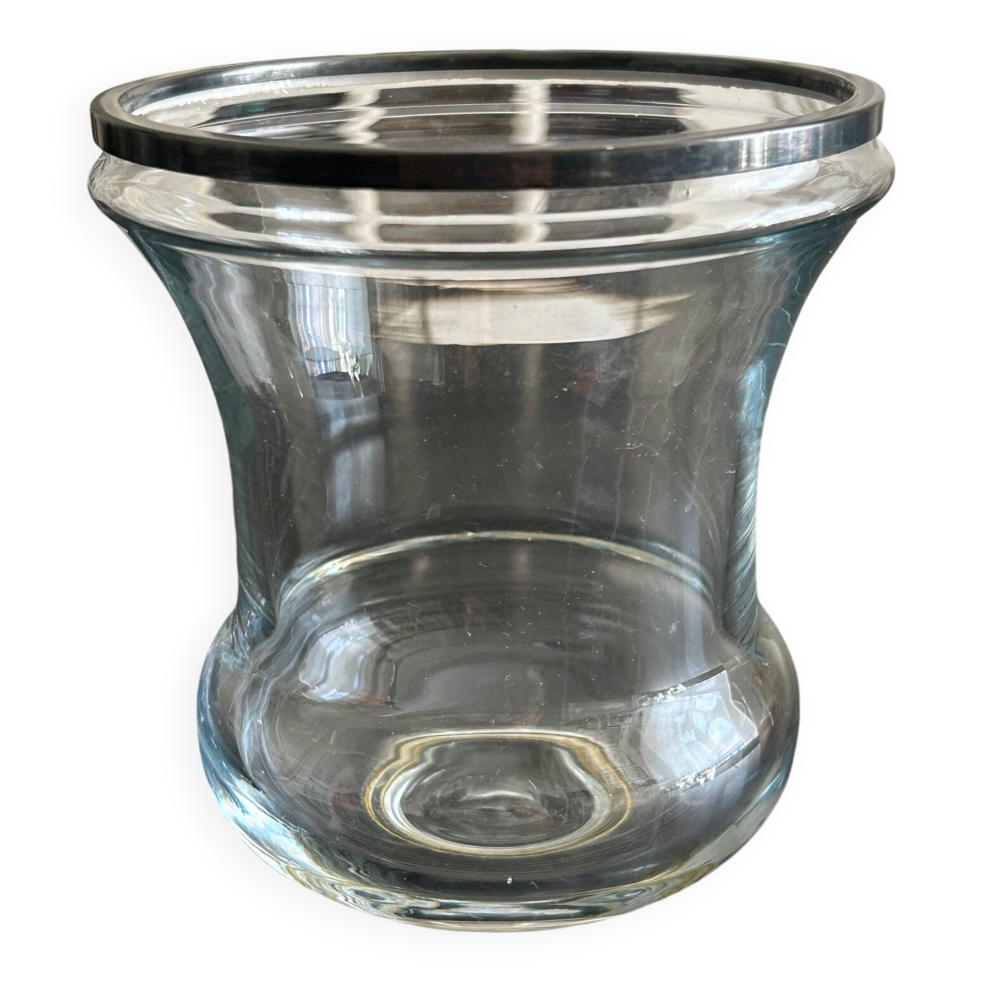 glass and metal vase from the 70s