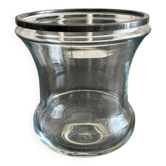 glass and metal vase from the 70s