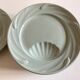 Set de 6 assiettes céladon de Sarreguemines 1950