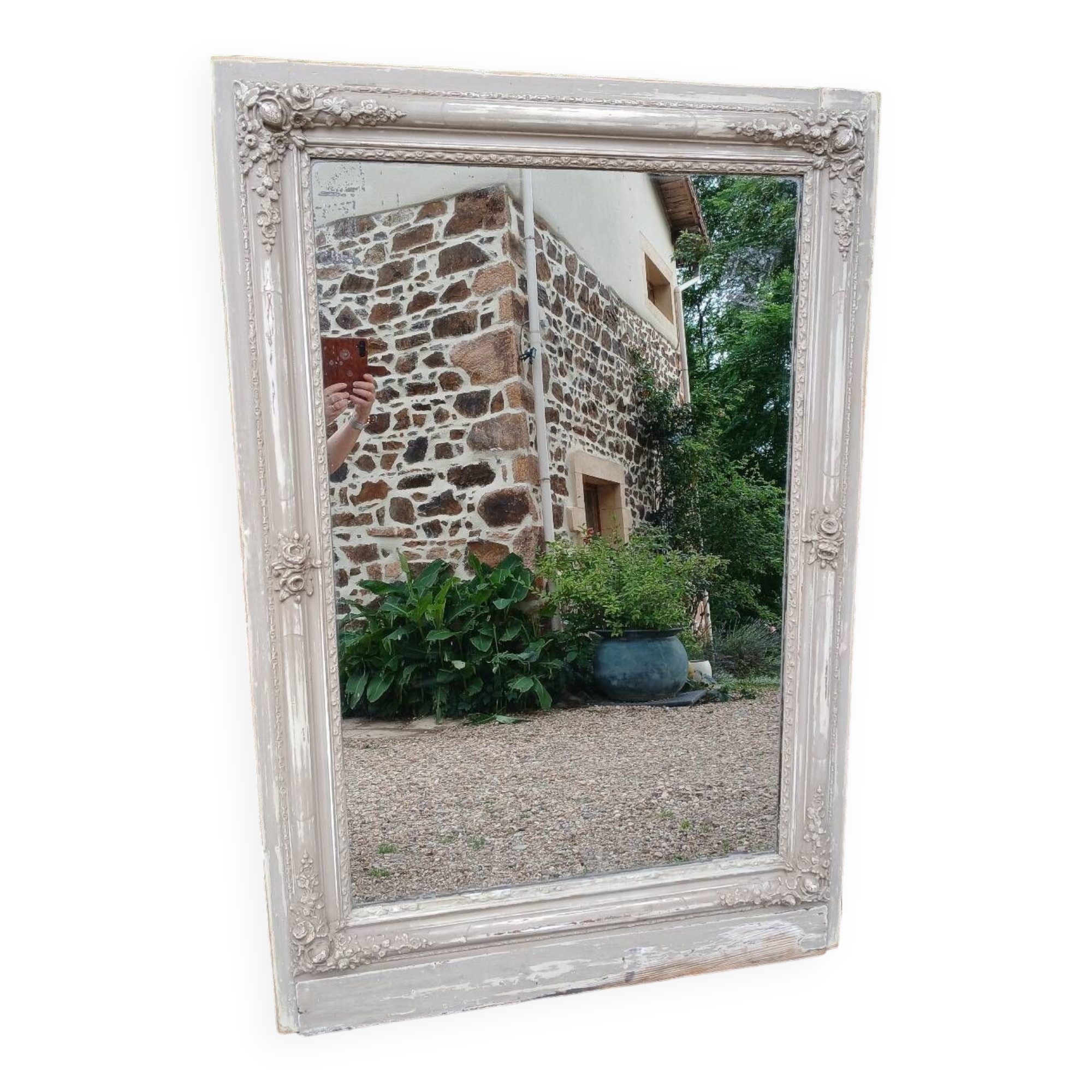 Large antique mirror/wooden frame