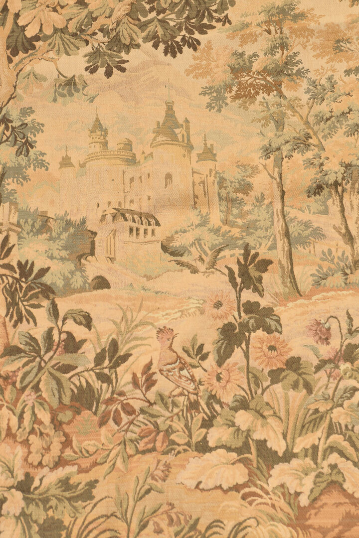 Tapestry depicting birds in the park of a castle