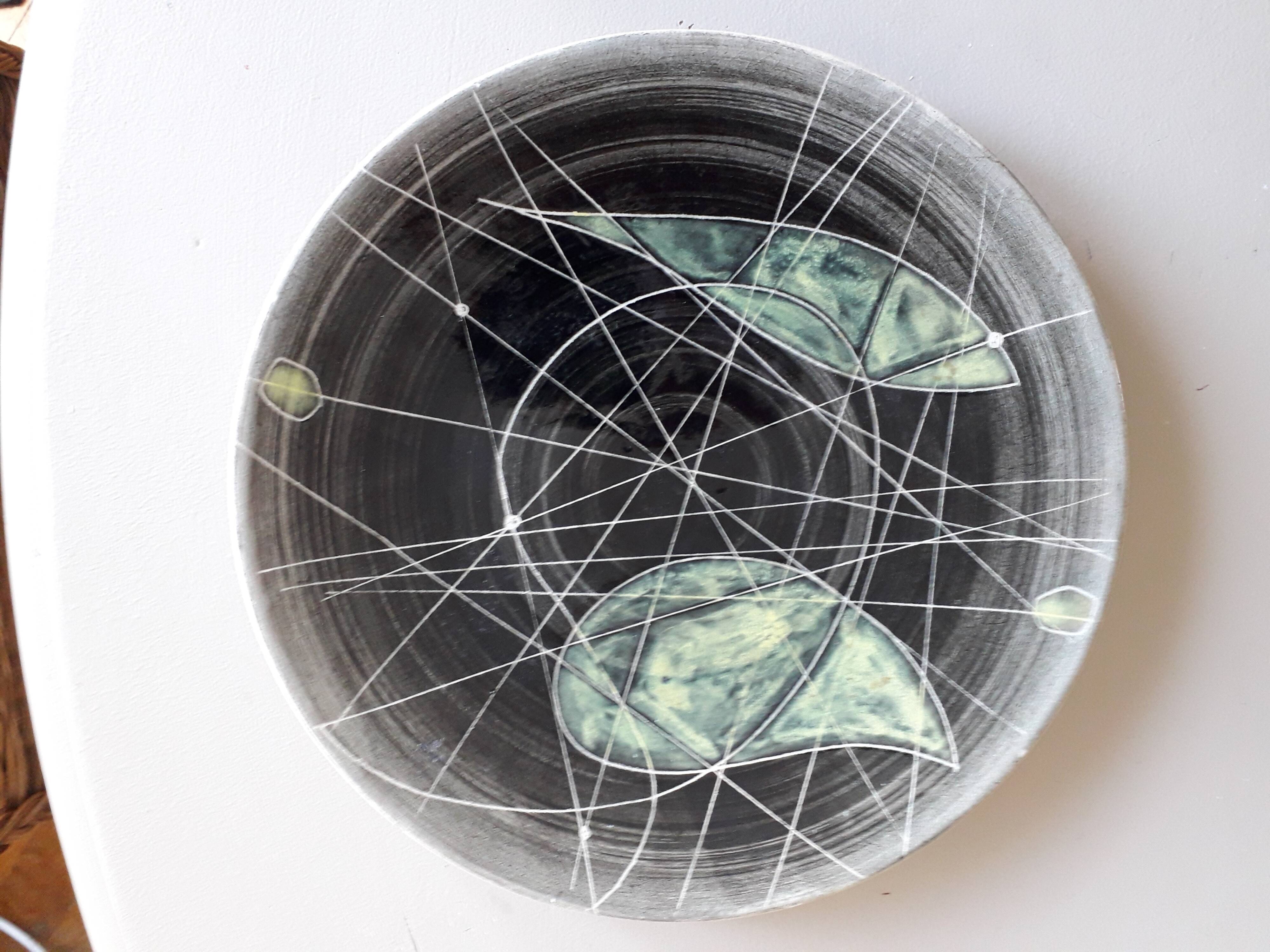 Vintage ceramic with geometric decor