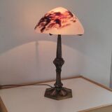 Art nouveau lamp signed Paris Stars 1950 and glass paste