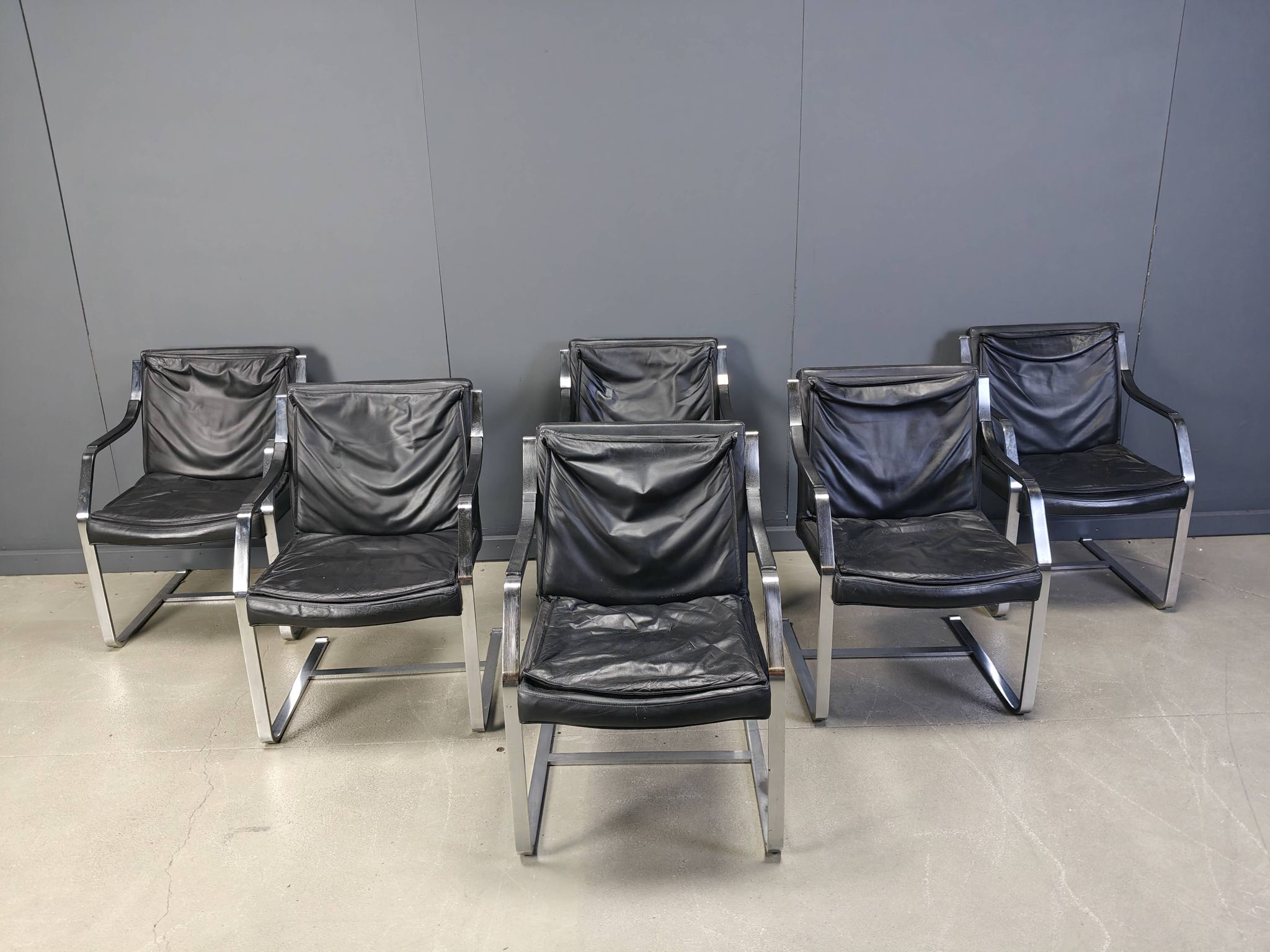 Set of 6 Rudolf Glatzel armchairs for Knoll Art Collection, 1980s