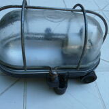 Wall lamp porthole lamp bakelite and glass with grid