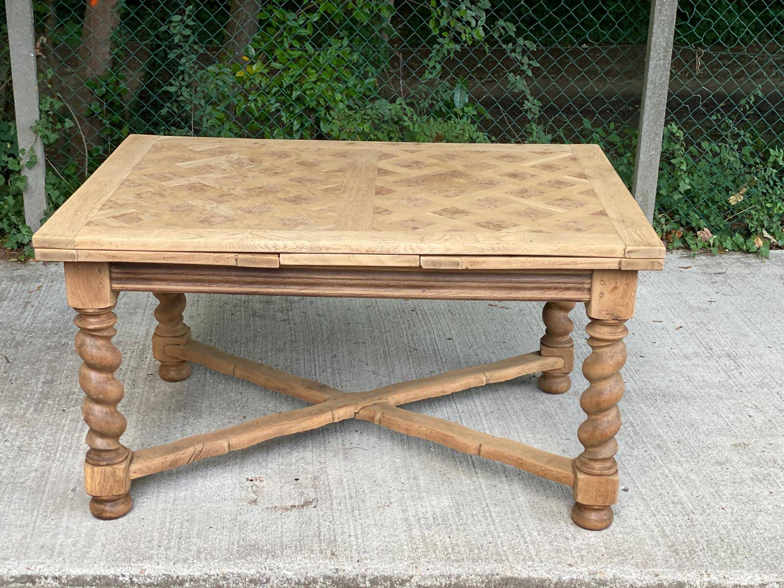 18th century monastery dining table renovated in solid oak 250cm