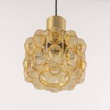 Large amber glass pendant by Limburg, Germany, 1970s.