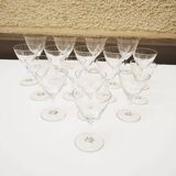 8 Anciens Verres à Pied Art Déco