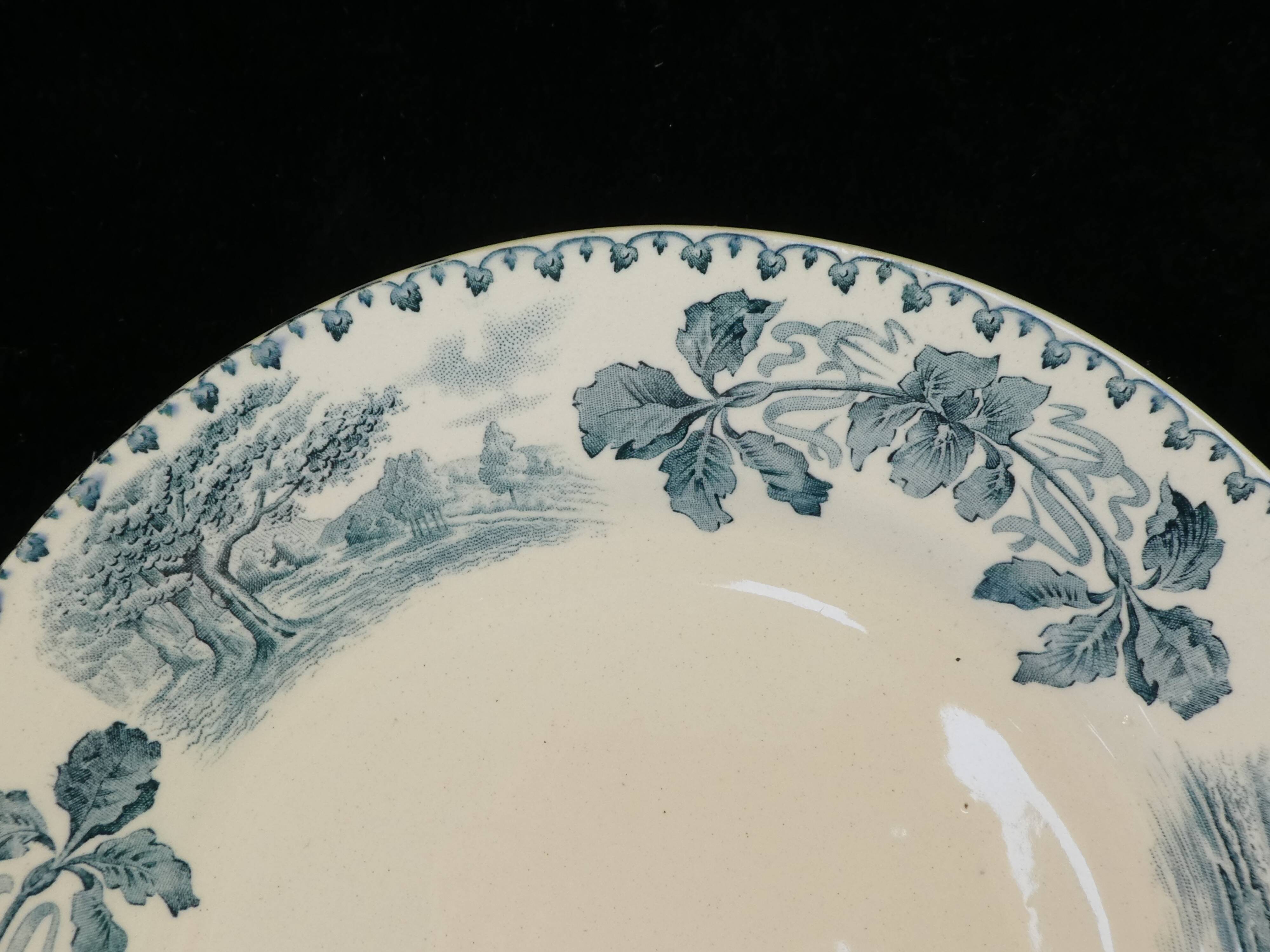 12 flat earthenware plates terre de fer bocage