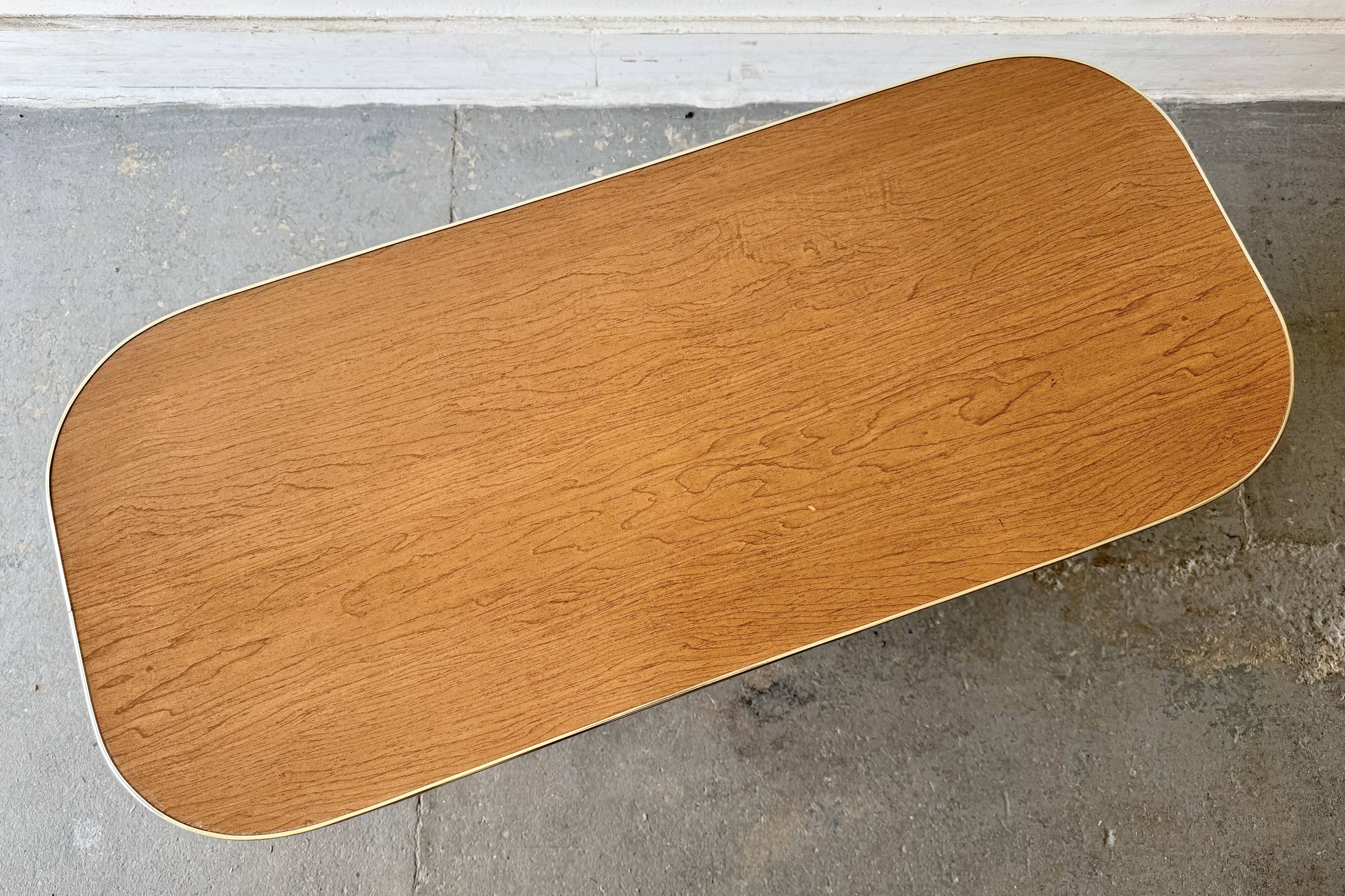 Mid-Century Formica Coffee Table with Lower Shelf