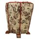 Art Deco upholstered stool with floral fabric, Czechoslovakia, 1930s