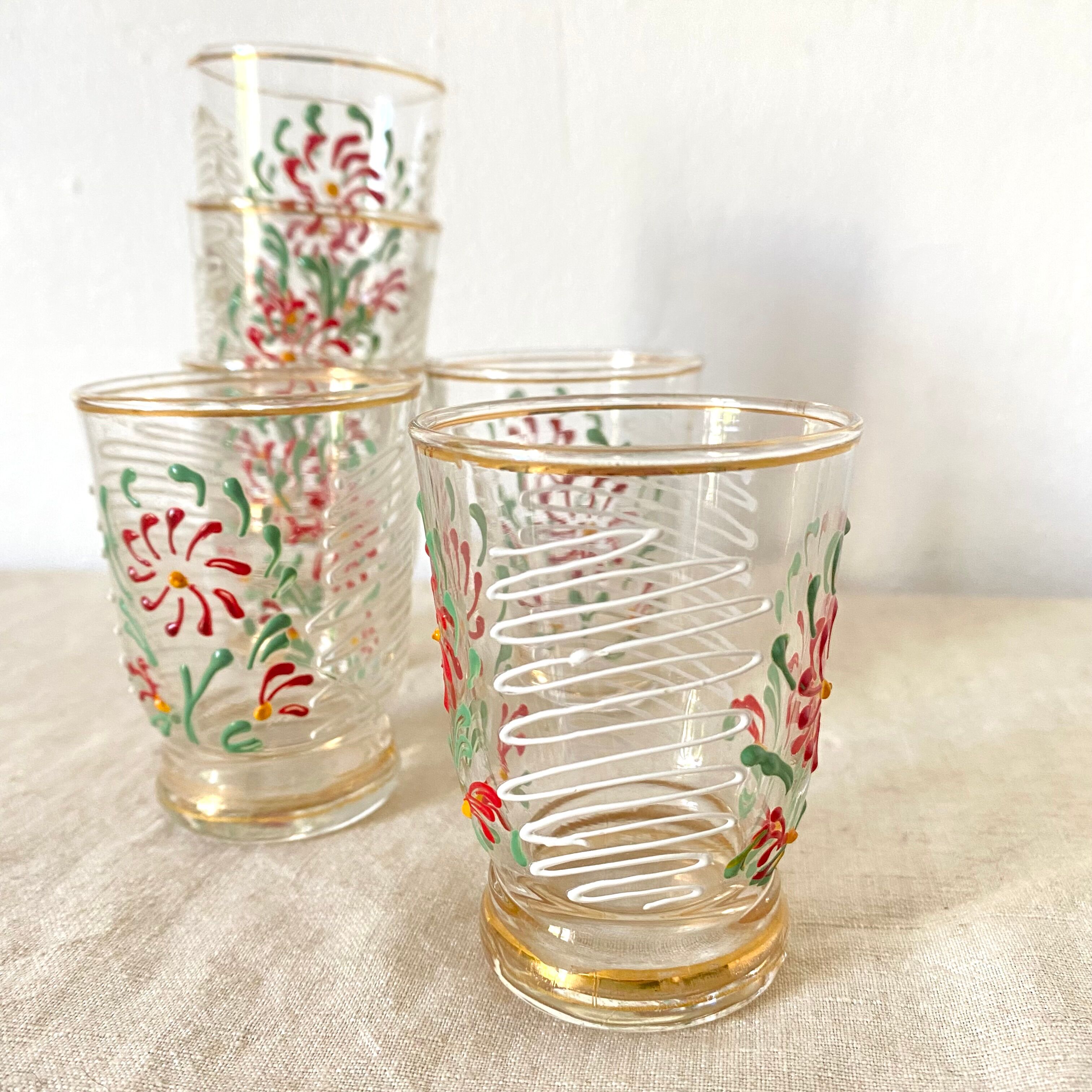 Antique floral glasses