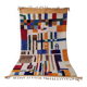 Large Abstract Multicolored Beni Ouarain Rug, Modern Mosaic Design 3x2m