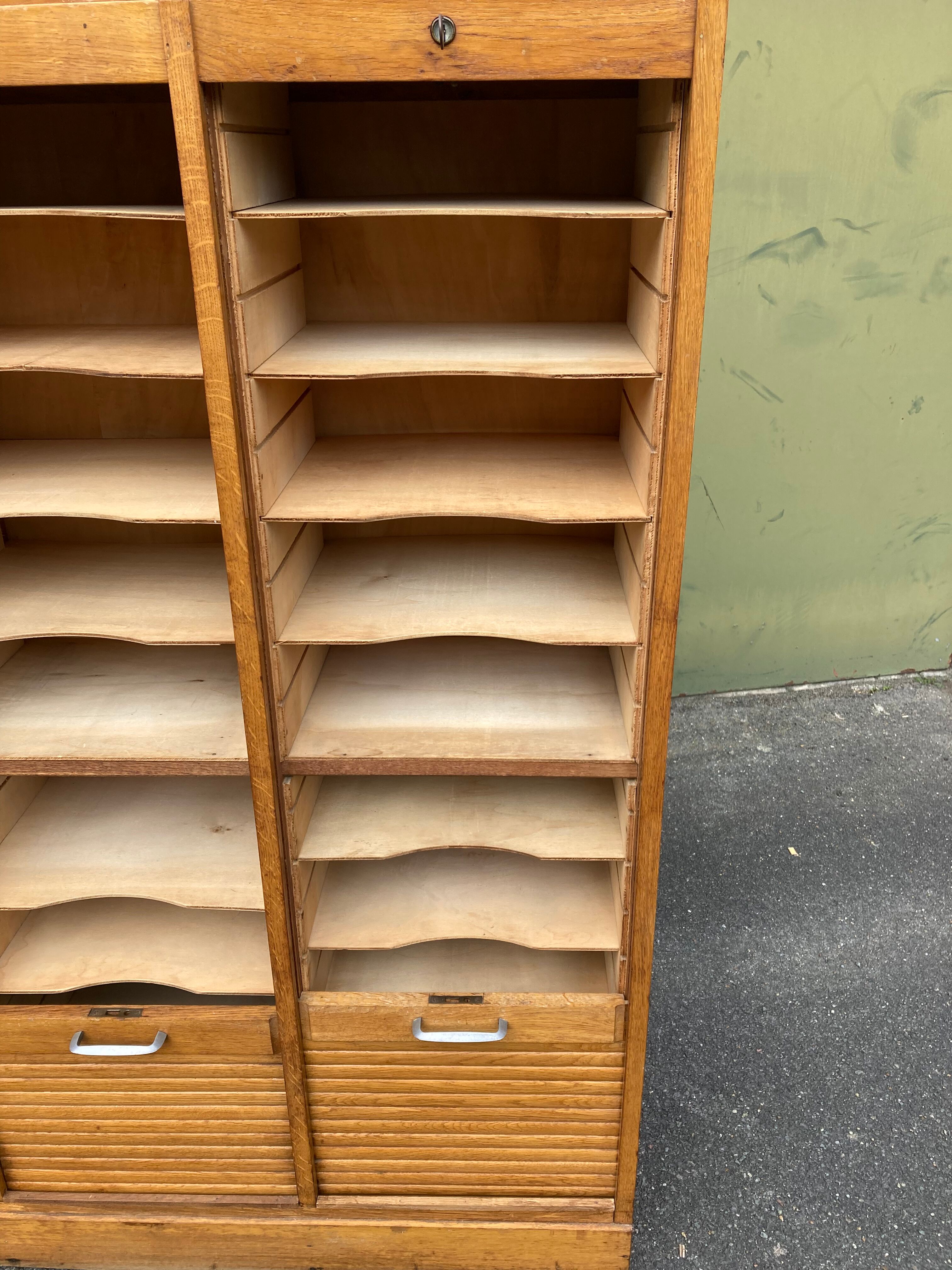 Filing cabinet with 3 curtains