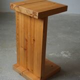 Pair of Scandinavian Modern, Brutalist Night Stands in Solid Pine, 1970s