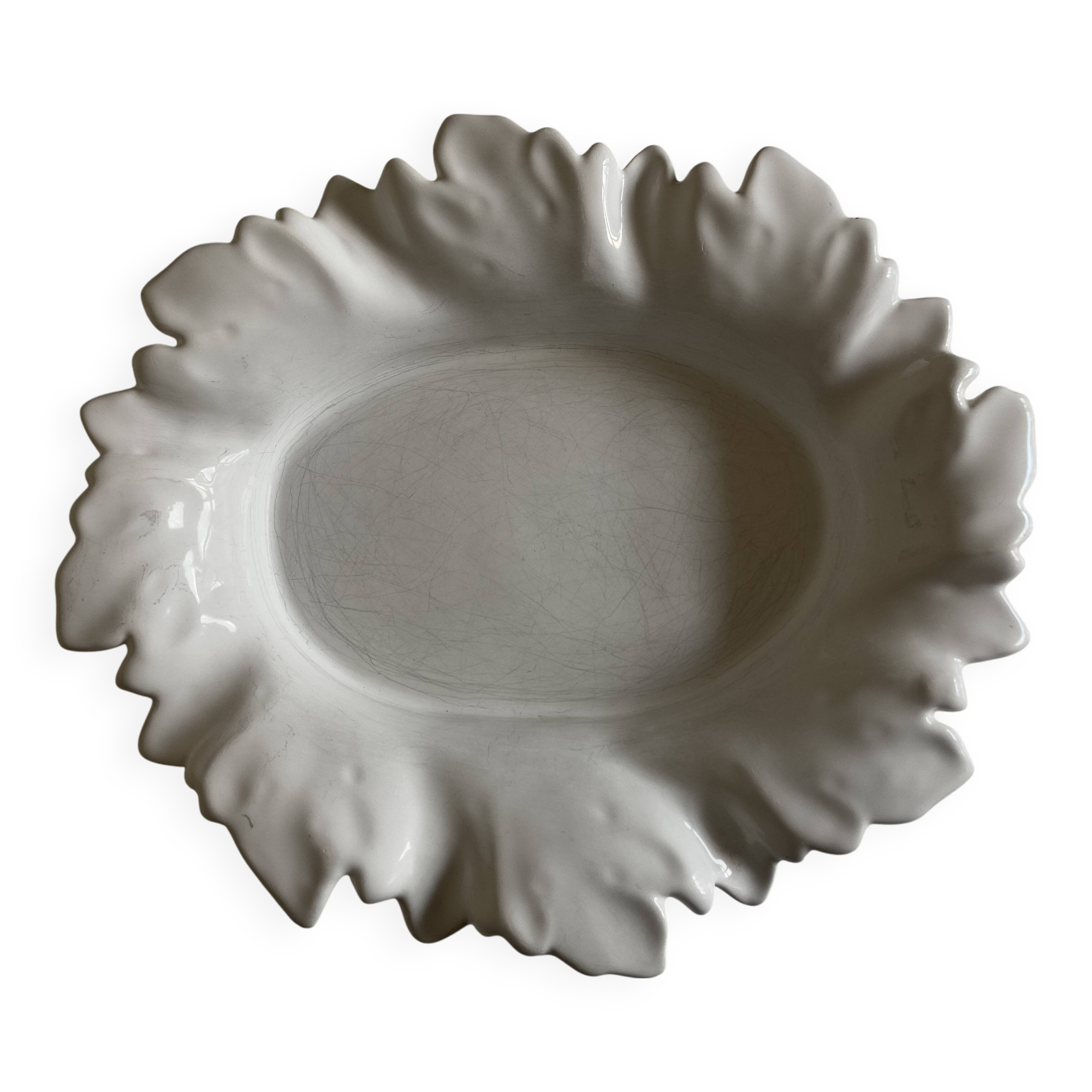 Acanthus platter in Malicorne earthenware, 18th century