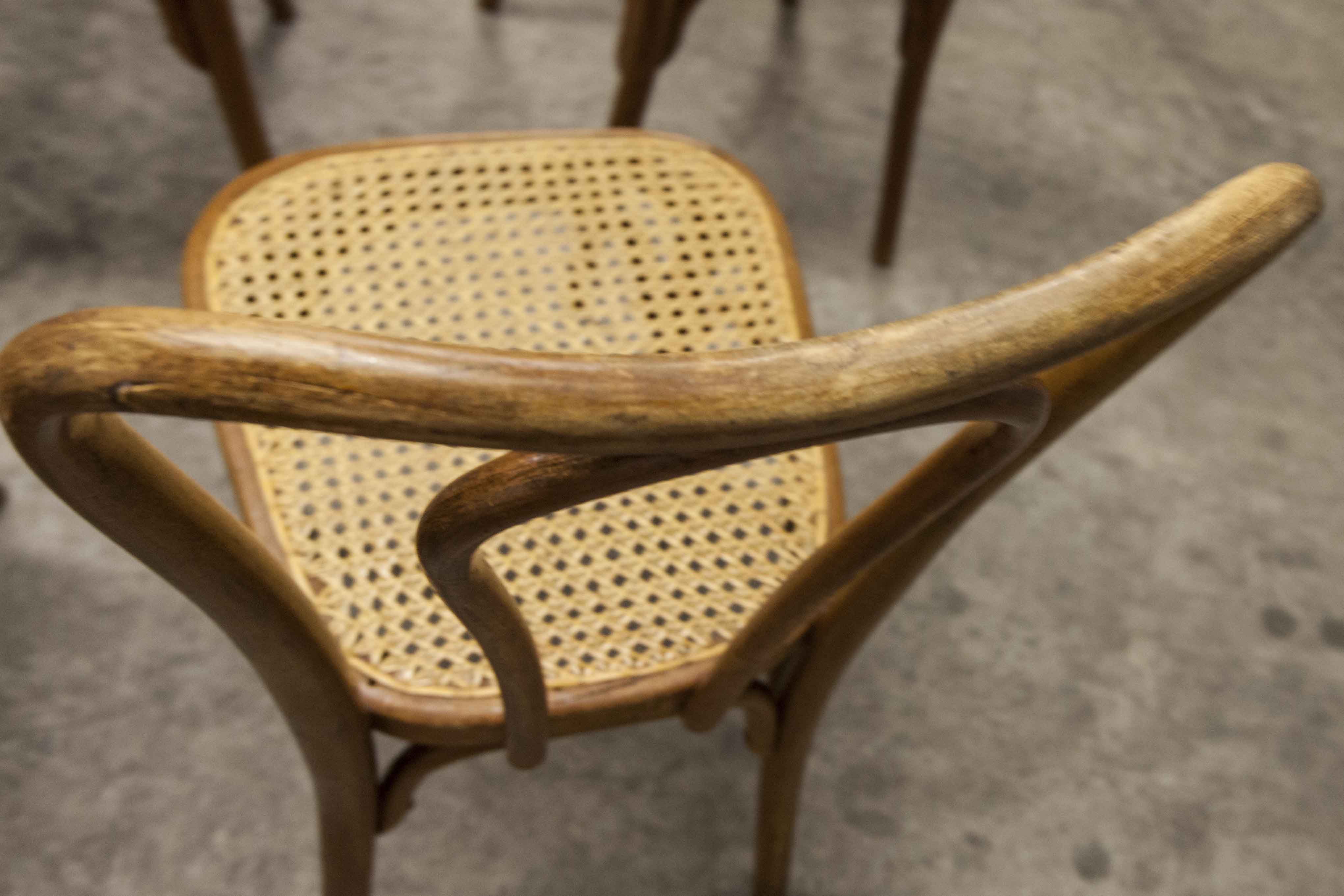 Set of 6 chairs bistro j&j kohn 1900 seat cannage