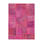 Hand-Knotted Oriental Vintage 175 cm x 242 cm Pink Patchwork Carpet