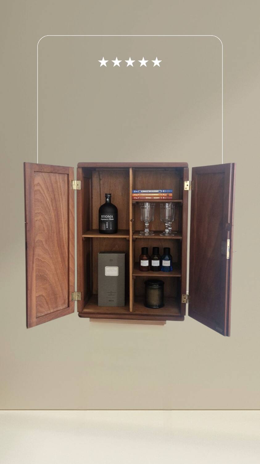 1950s handcrafted cabinet - Solid mahogany wood - Unique piece