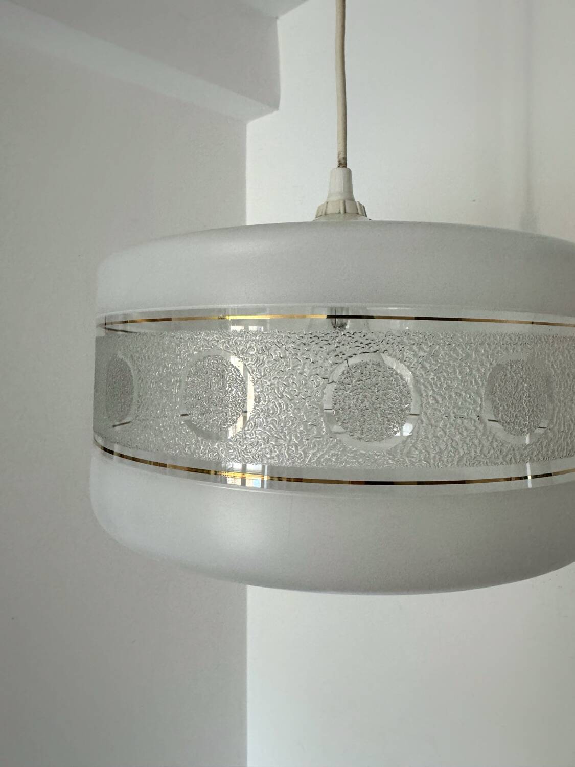 Space Age Glass Chandelier 70s
