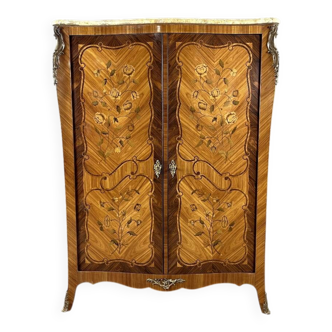 Marquetry wardrobe in Louis XV style, 20th century