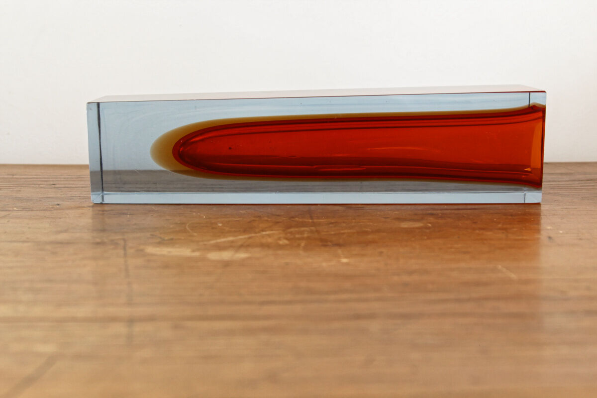 Vintage glass vase by Murano Sommerso by Flavio Poli - 1960