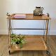 Metal trolley in beech wood and metal upright from the 60s