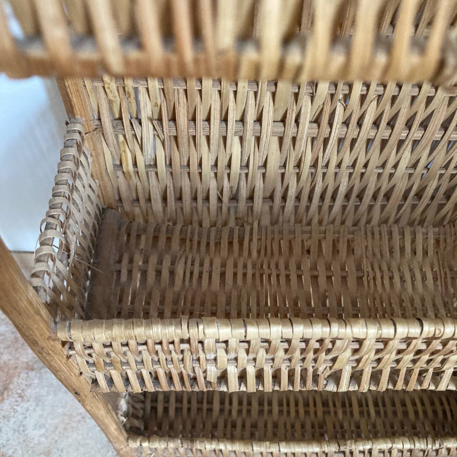 Vintage wicker wall shelf