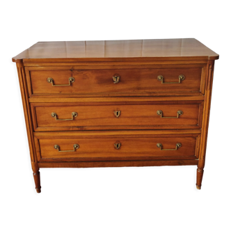 Louis XVl walnut style apartment chest of drawers