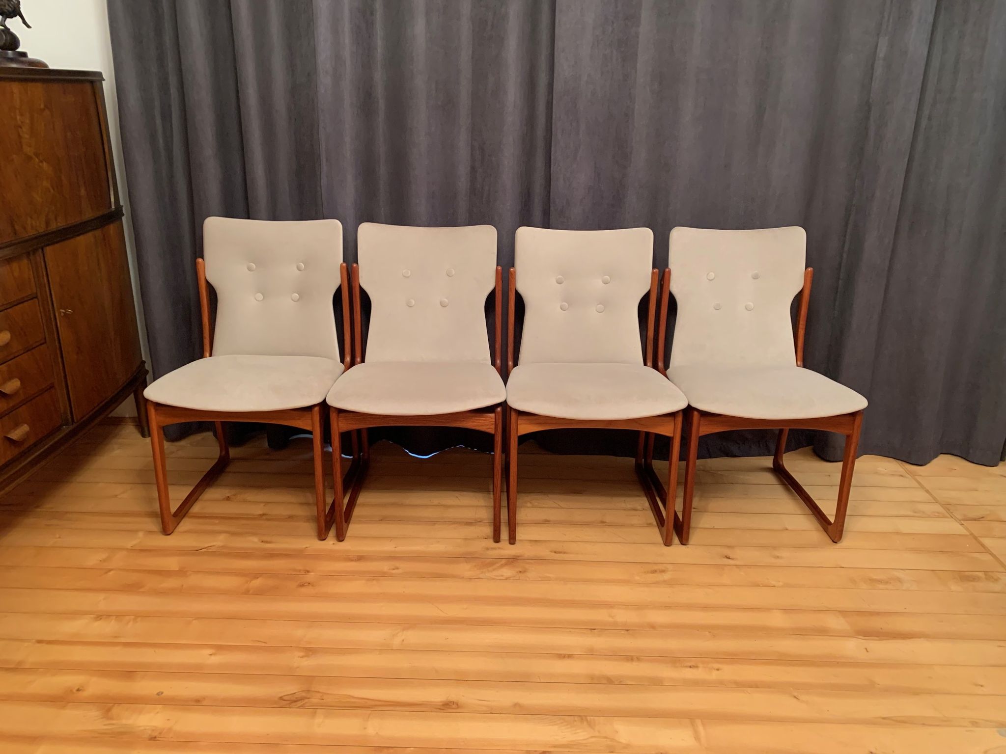 Ensemble de quatre chaises Vamdrup Stolefabrik, Danemark, années 1960