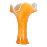 GRAND VASE EN VERRE ORANGE ARTISANAL