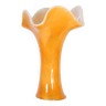 GRAND VASE EN VERRE ORANGE ARTISANAL