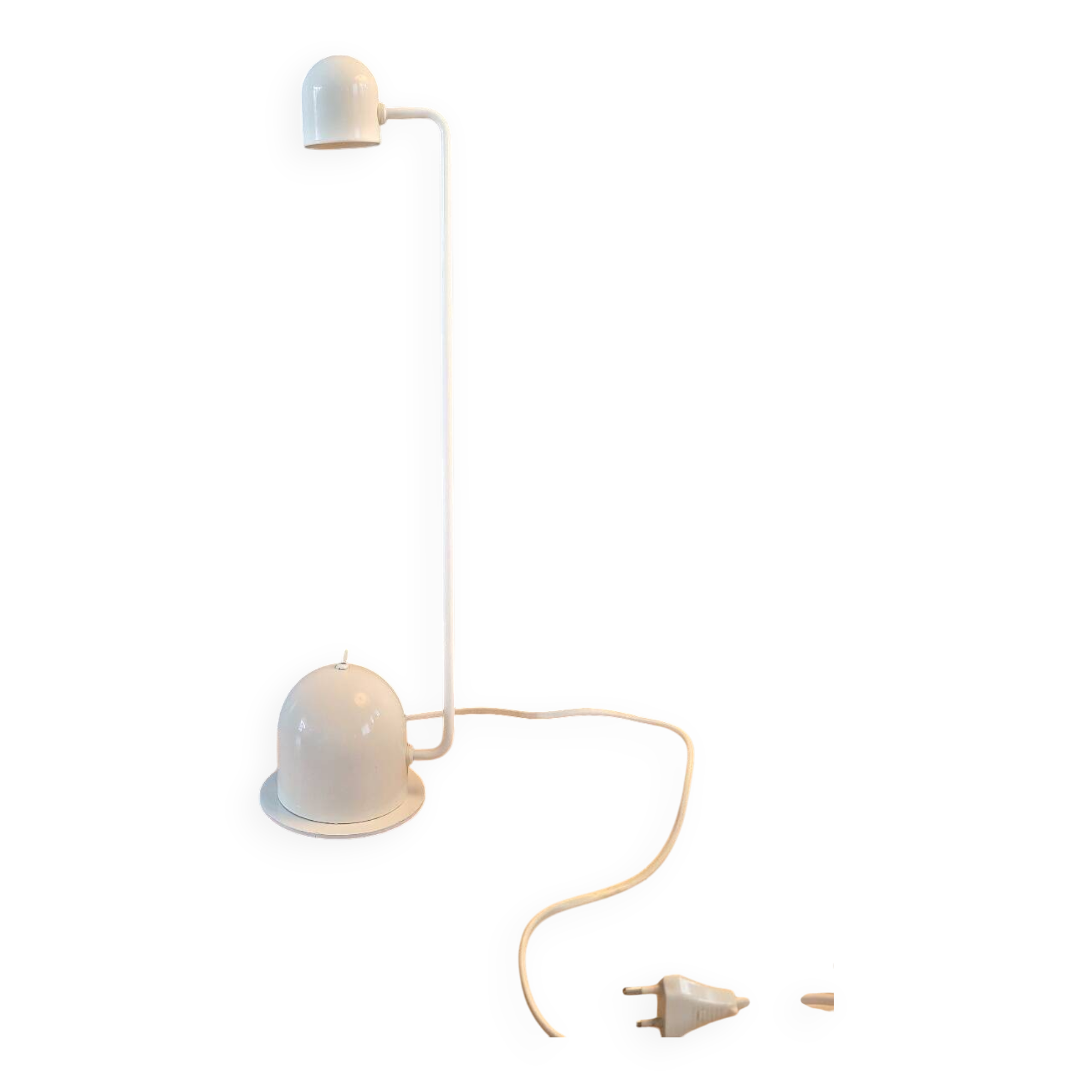 Vintage articulated desk lamp in white lacquer
