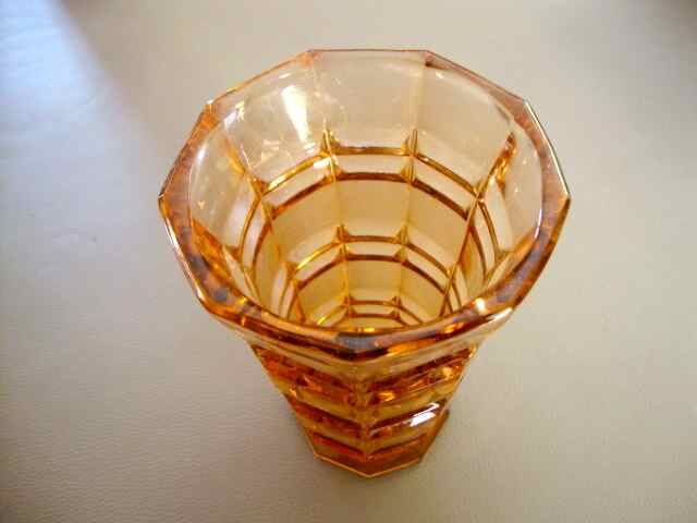 Pink vase in cut glass